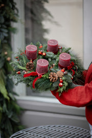 Weihnachtskranz mit Deko Rot 30cm